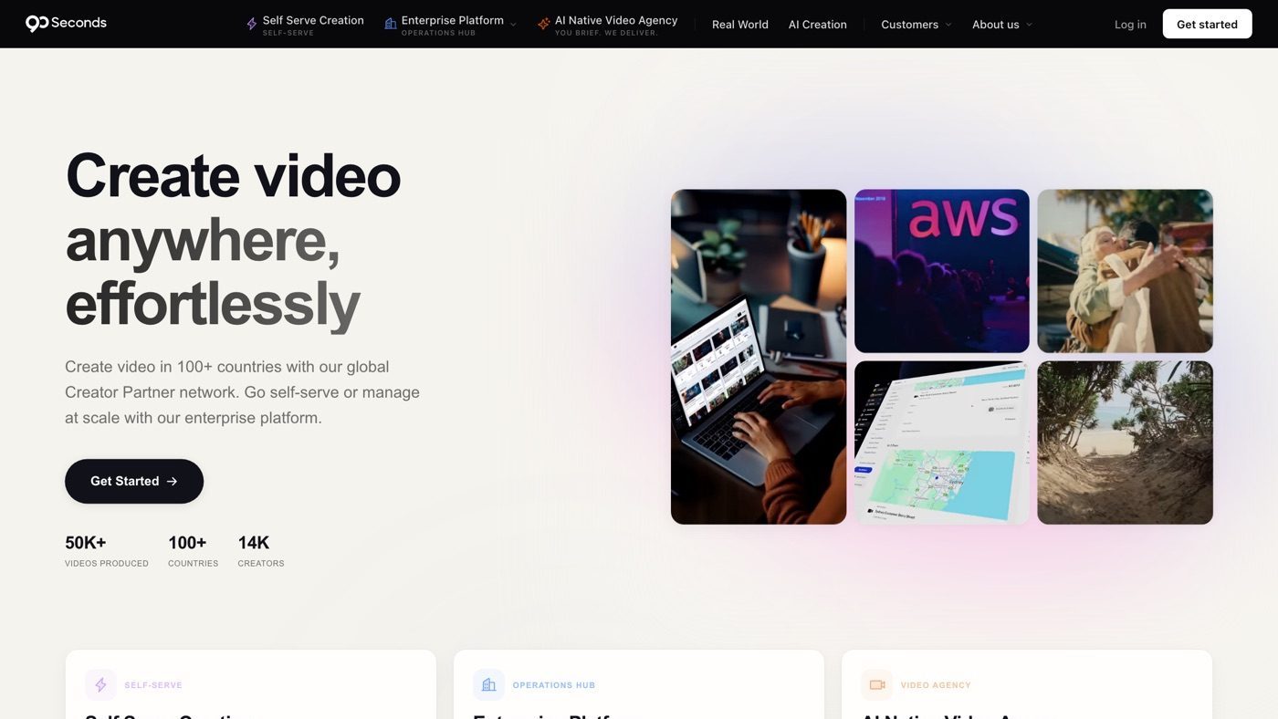 90 Seconds homepage screenshot