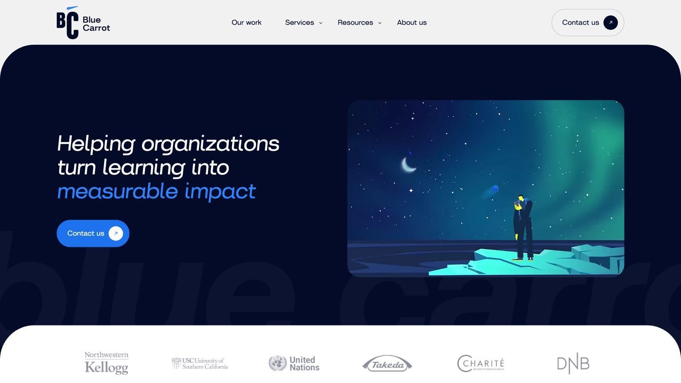 Blue Carrot homepage screenshot