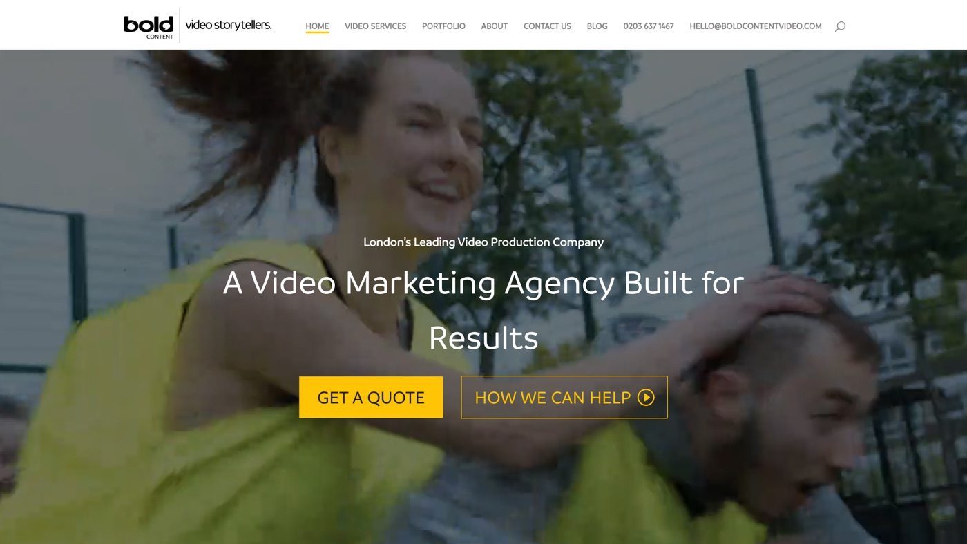 Bold Content homepage screenshot