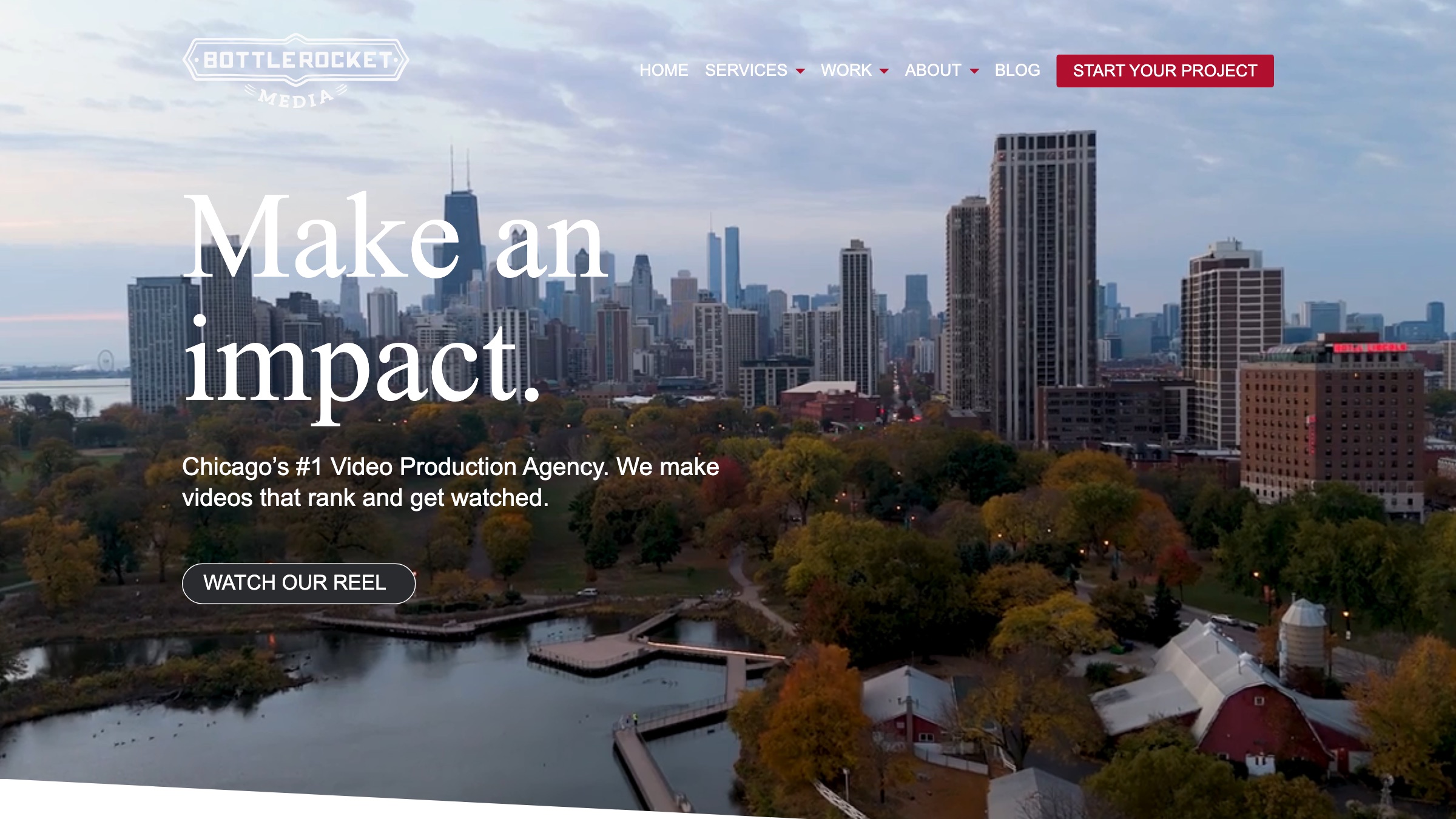 Bottle Rocket Media homepage screenshot