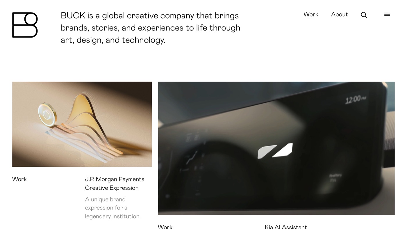 BUCK homepage screenshot