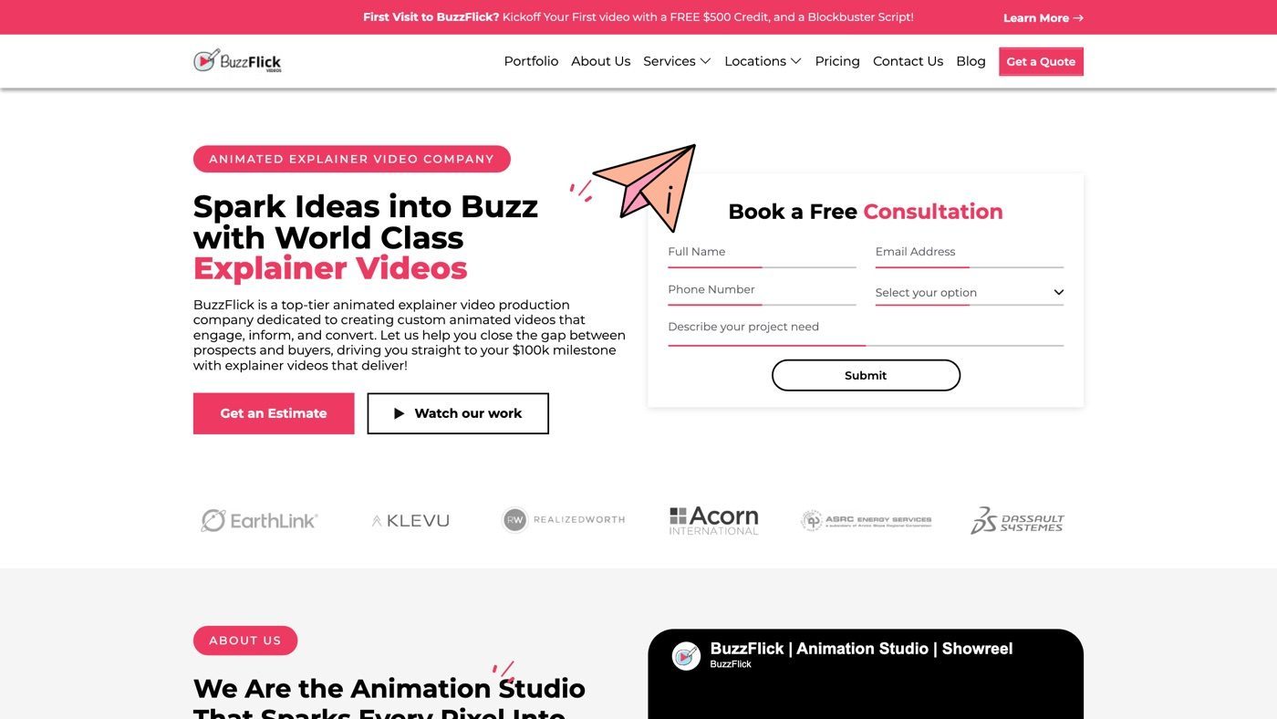 BuzzFlick homepage screenshot
