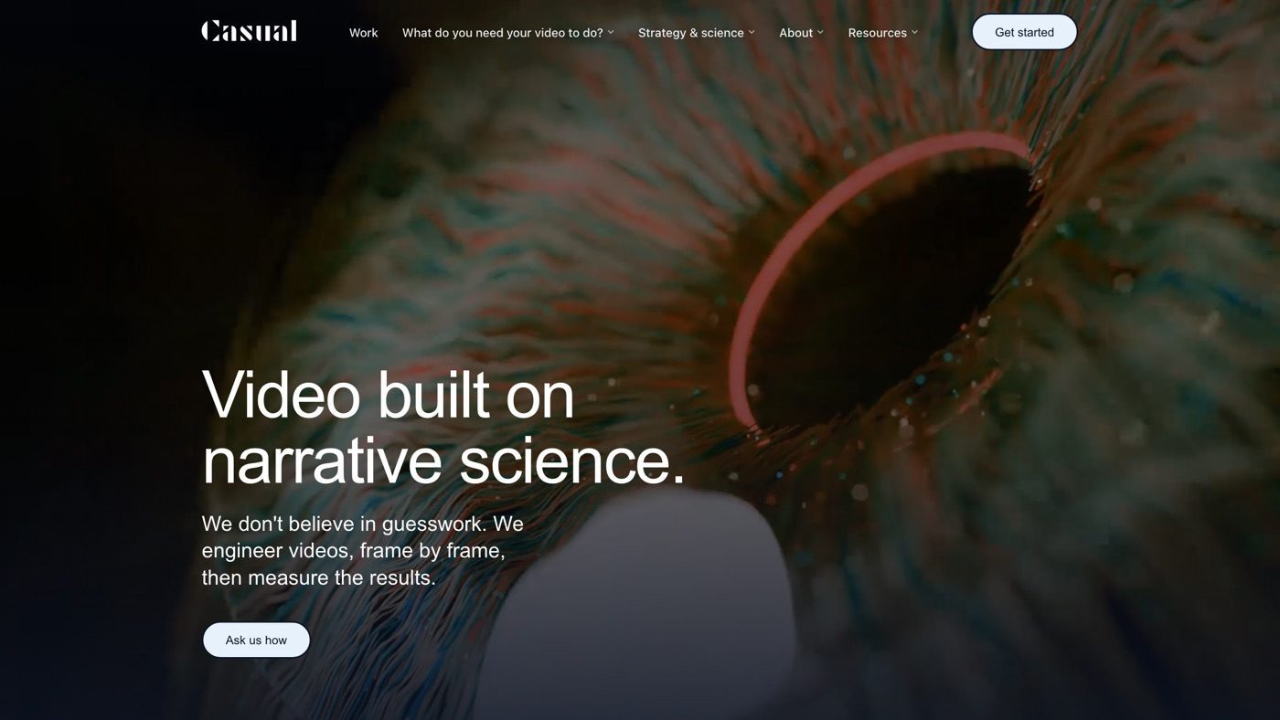 Casual Films homepage screenshot