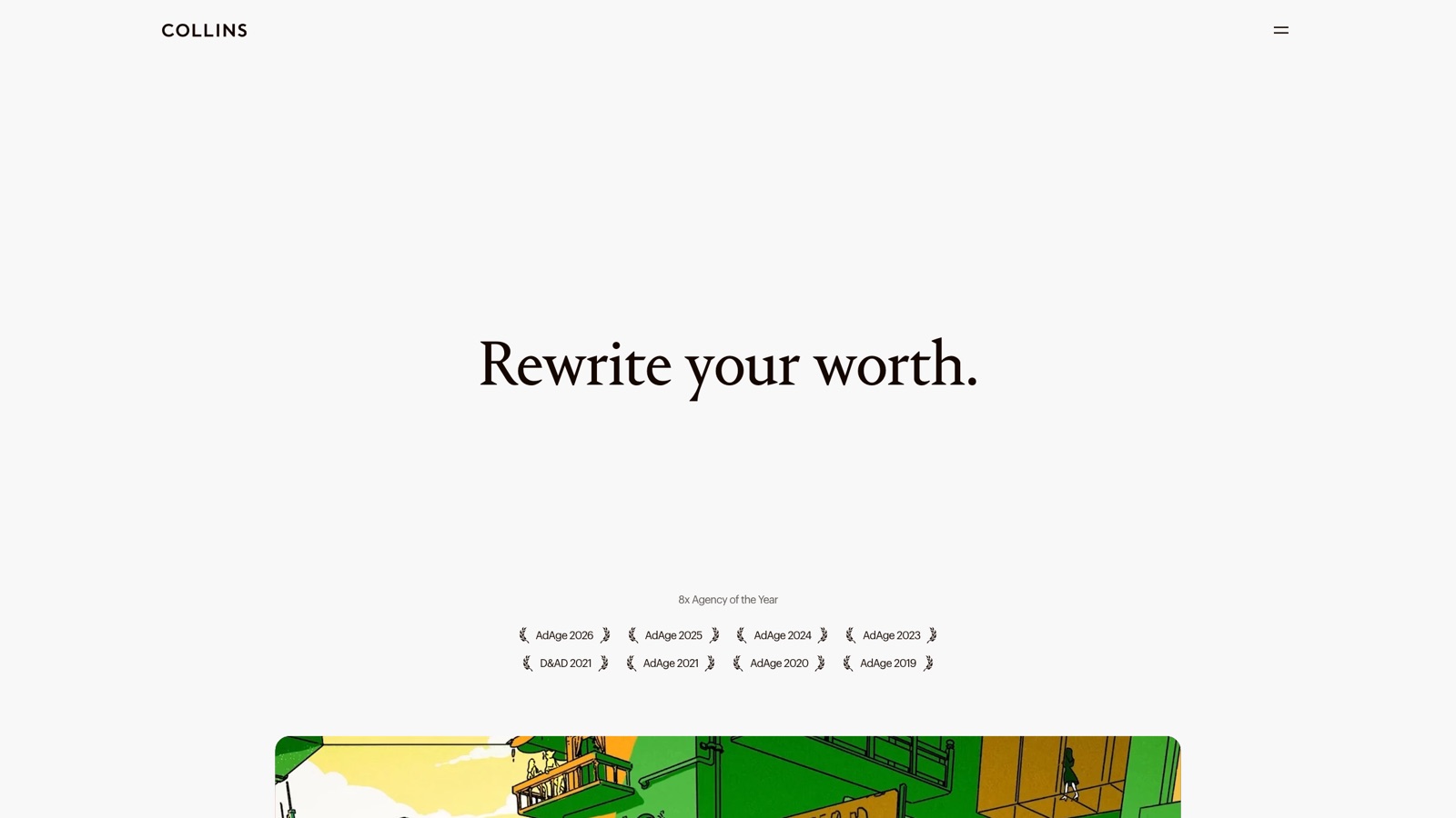 COLLINS homepage screenshot