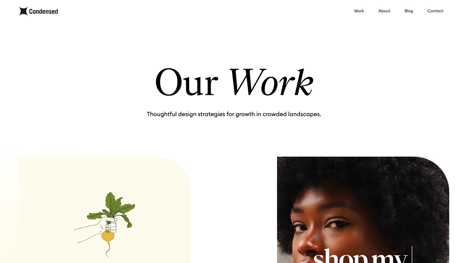 Condensed homepage screenshot