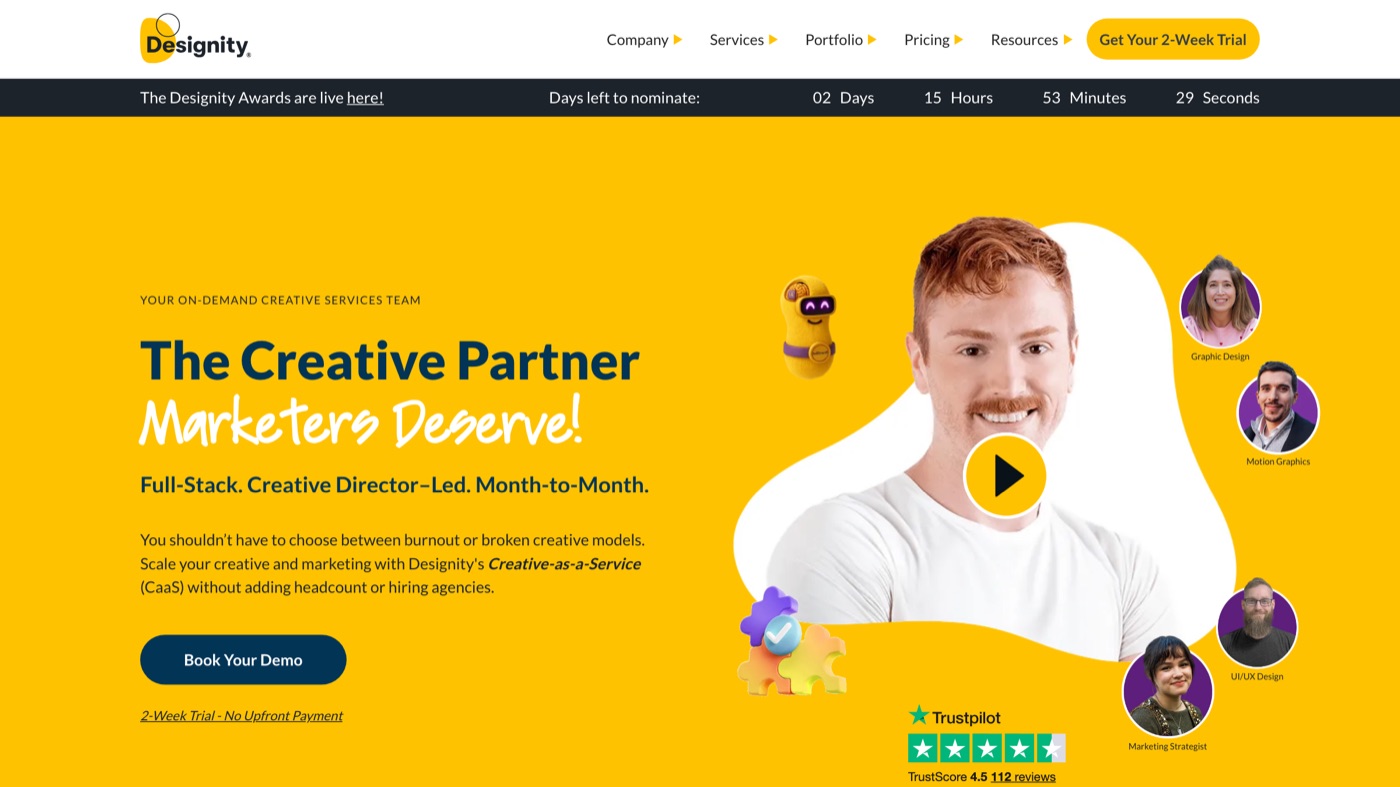 Designity homepage screenshot