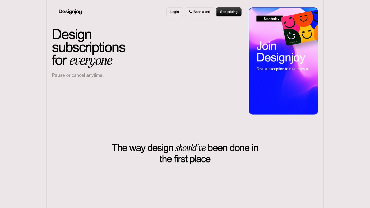 Designjoy homepage screenshot