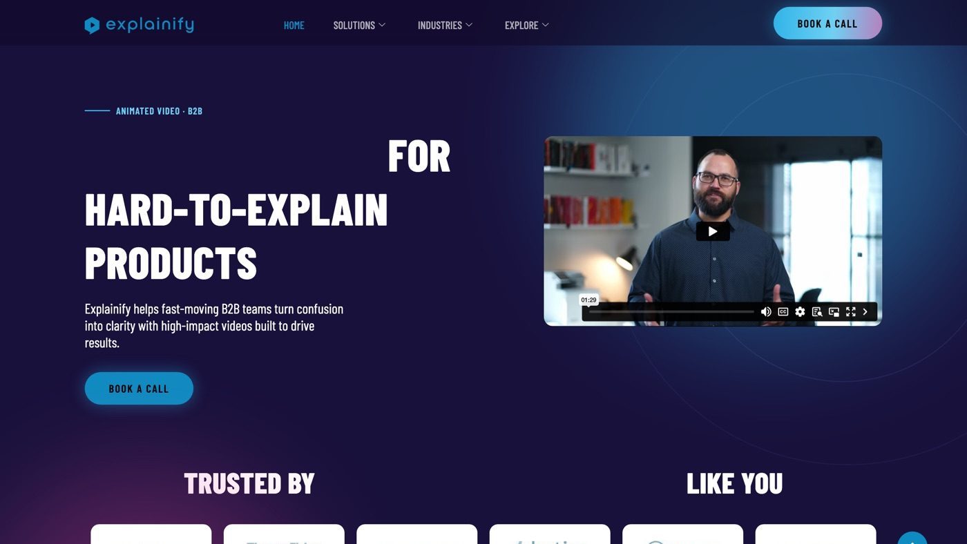 Explainify homepage screenshot