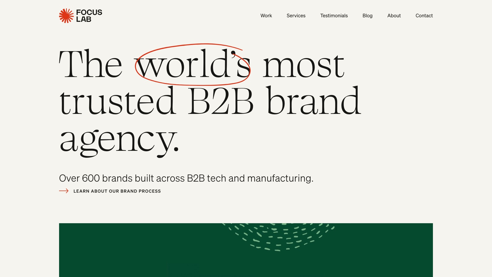 Focus Lab homepage screenshot