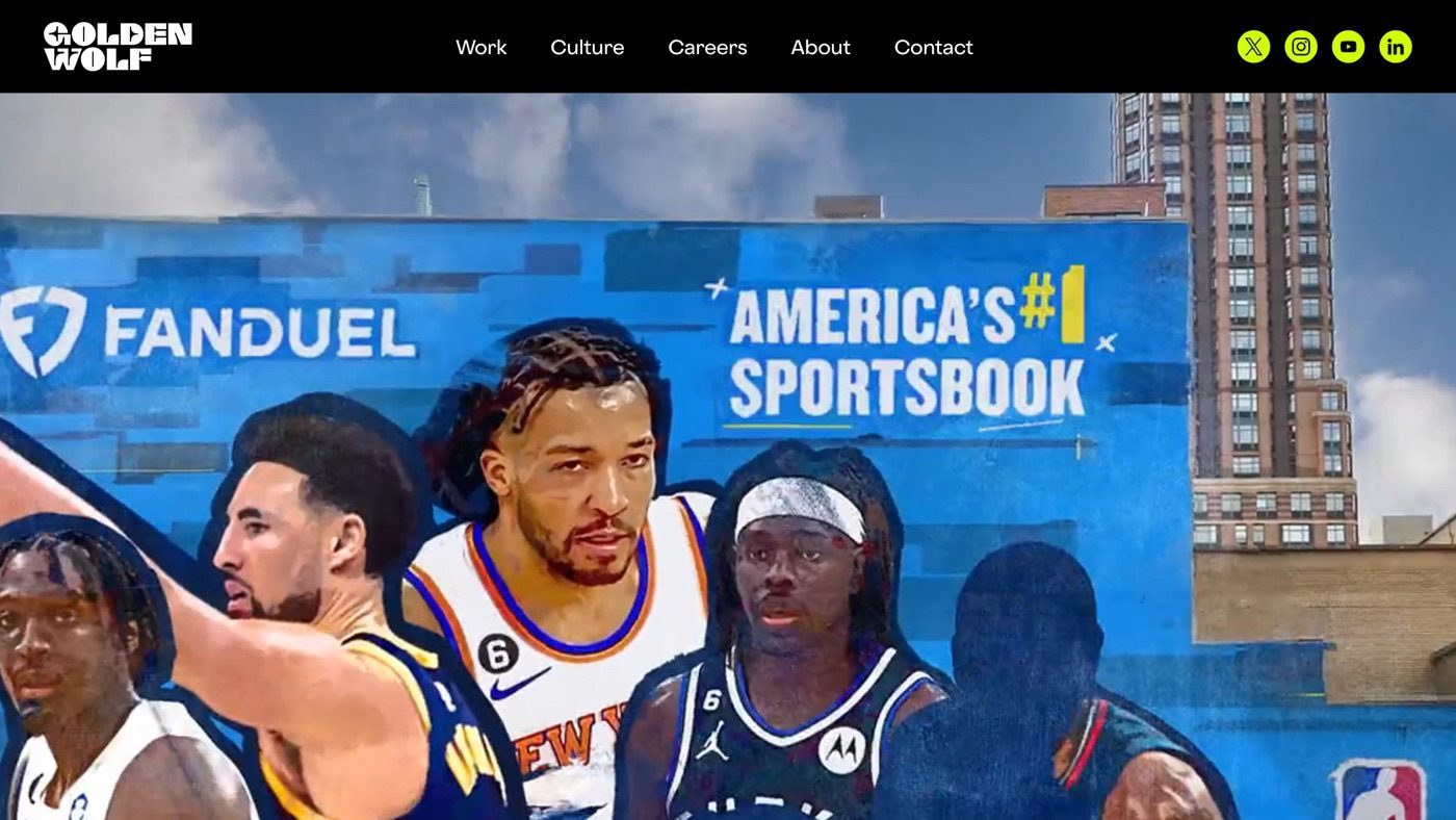 Golden Wolf homepage screenshot