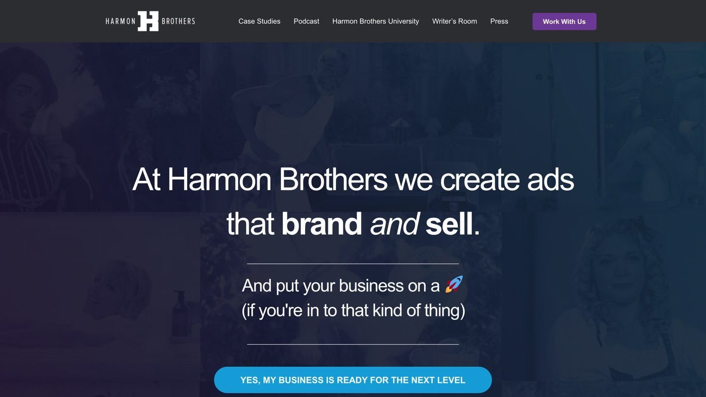 Harmon Brothers homepage screenshot