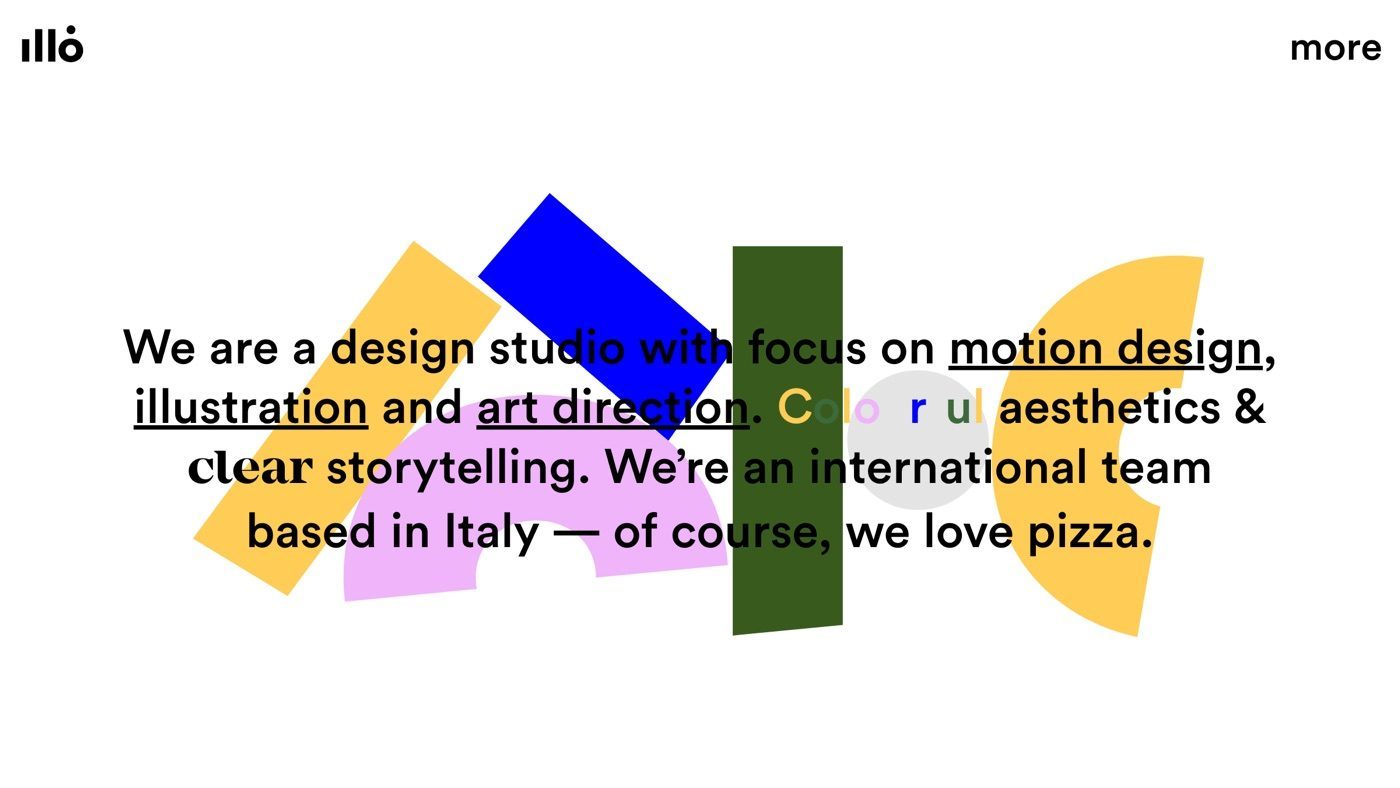 Illo homepage screenshot