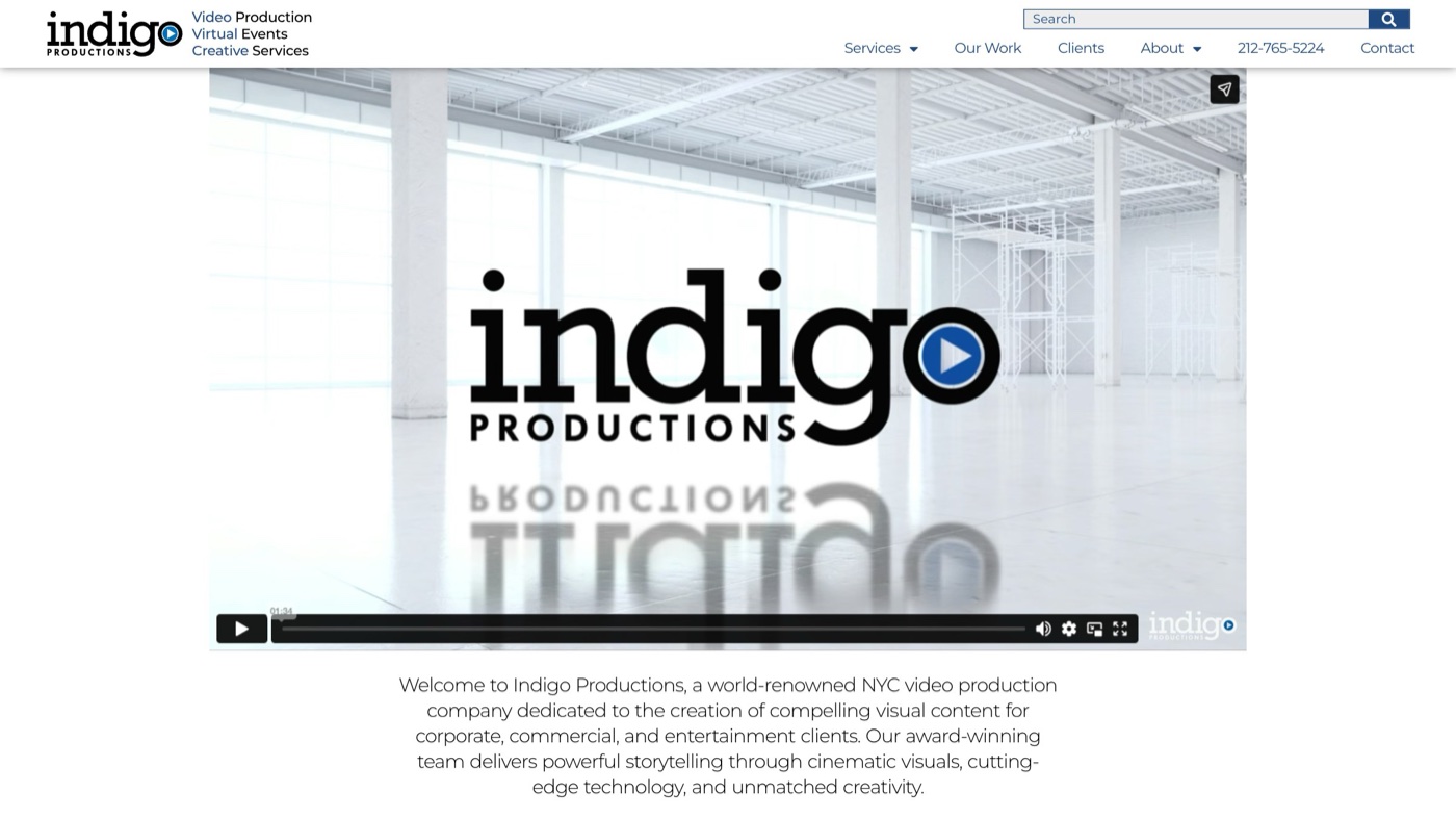 Indigo Productions homepage