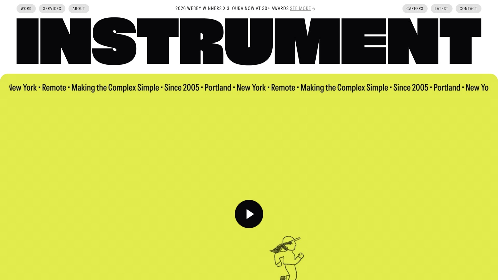 Instrument homepage screenshot