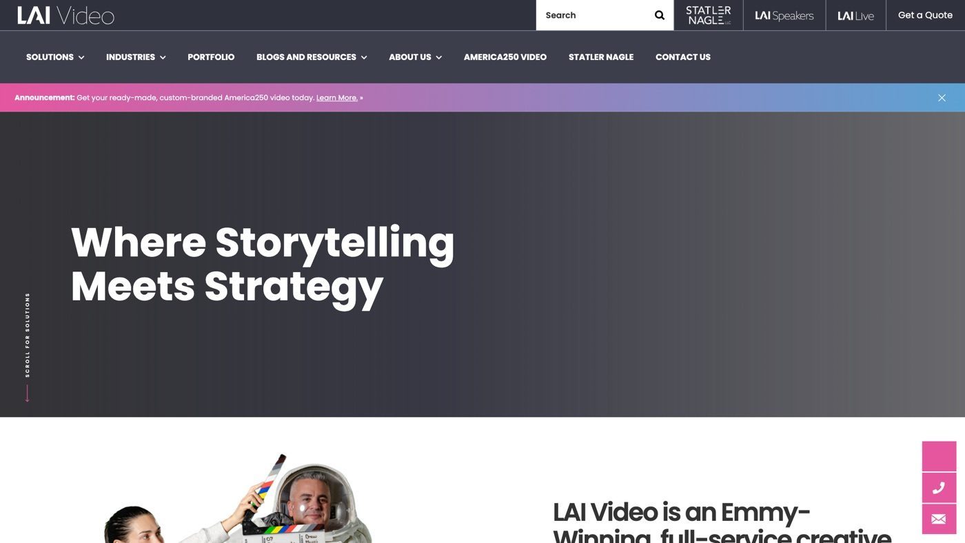 LAI Video homepage screenshot