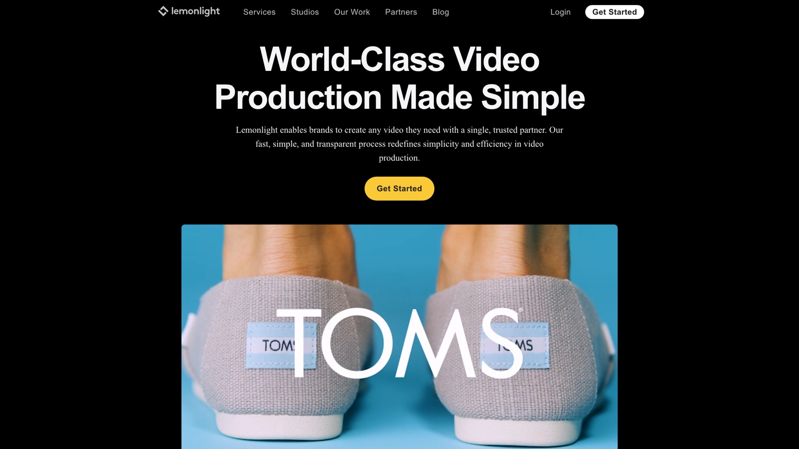 Lemonlight homepage screenshot