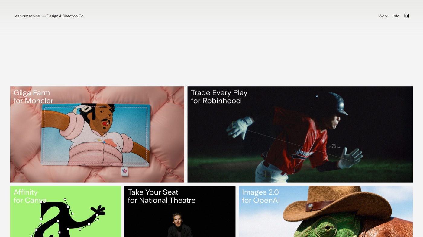 ManvsMachine homepage screenshot