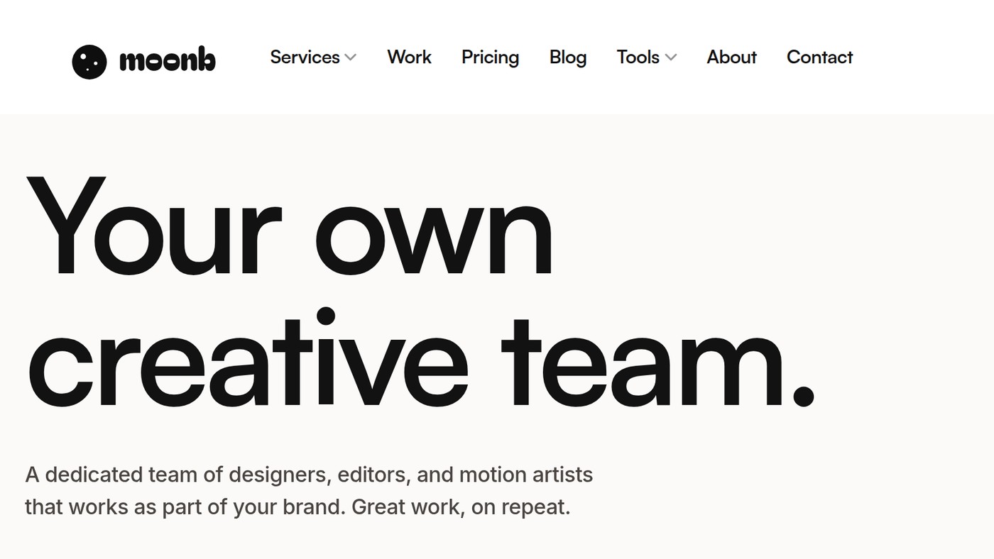 Moonb homepage screenshot