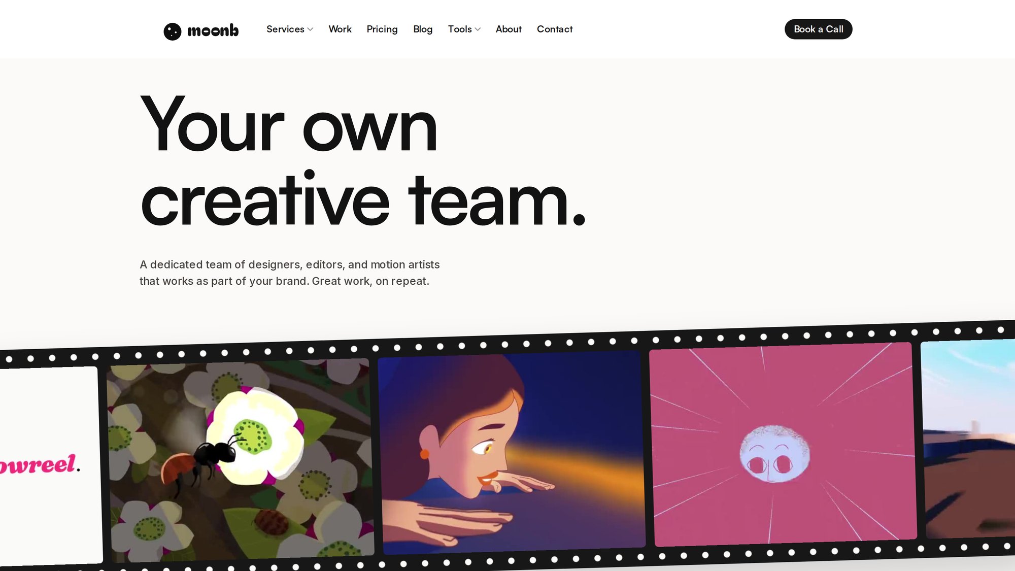 Moonb homepage screenshot