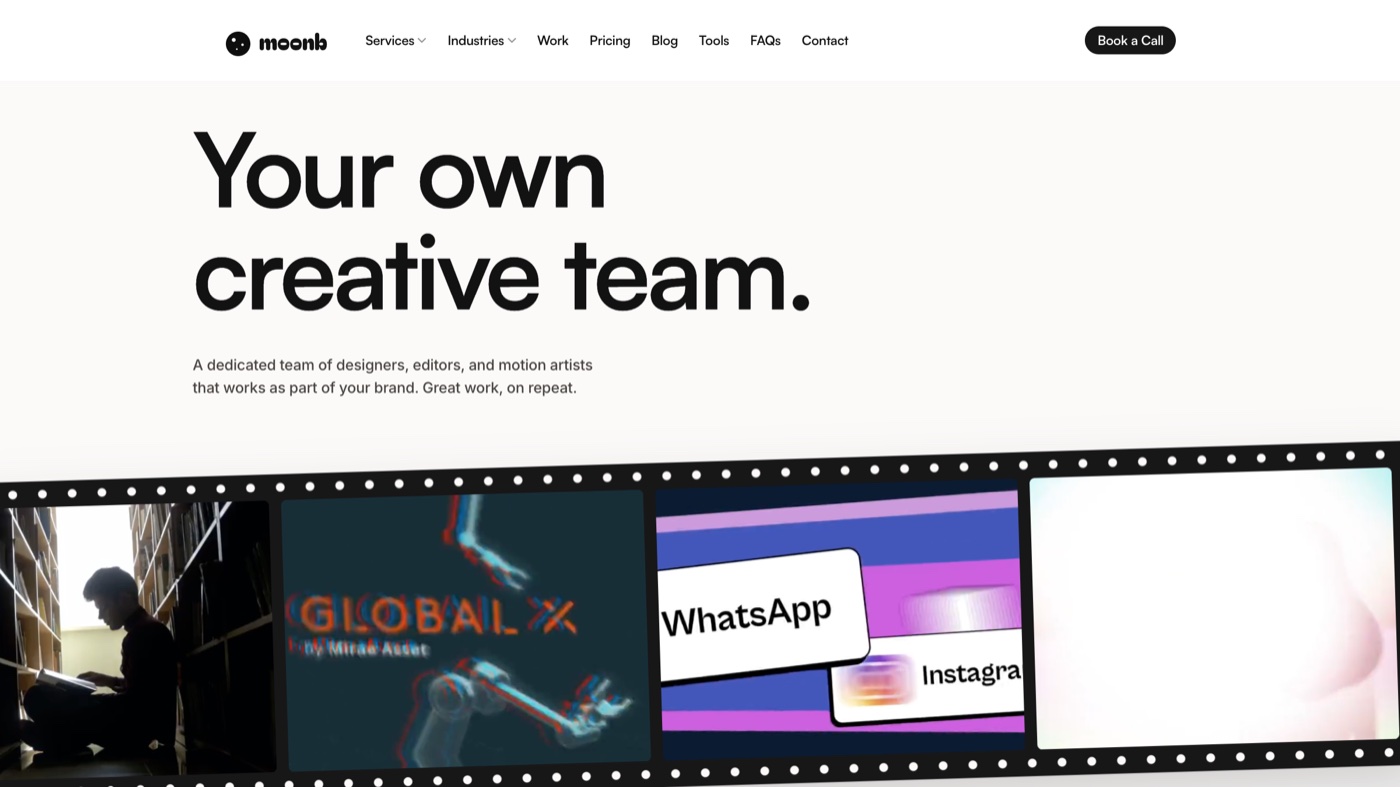 Moonb homepage screenshot