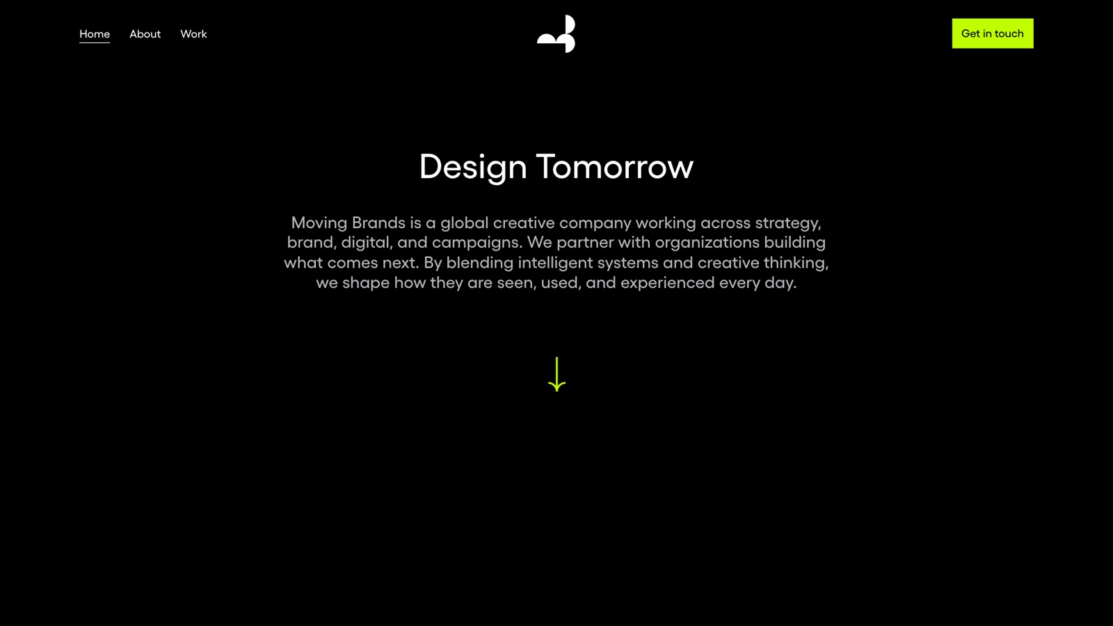 Moving Brands homepage screenshot