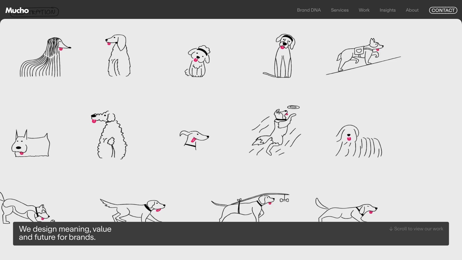 Mucho homepage screenshot