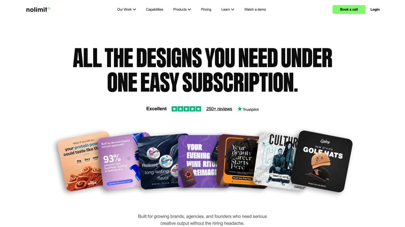 No Limit Creatives homepage screenshot