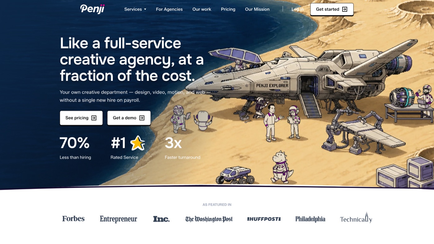 Penji homepage screenshot