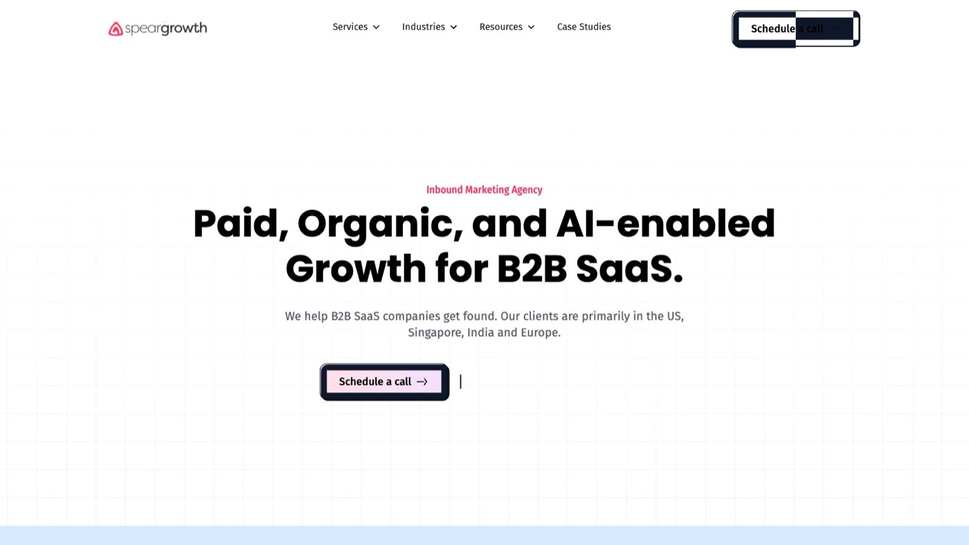 Spear Growth homepage