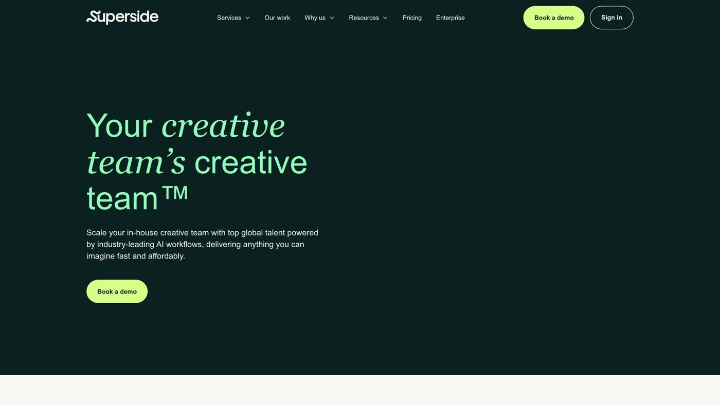 Superside homepage screenshot