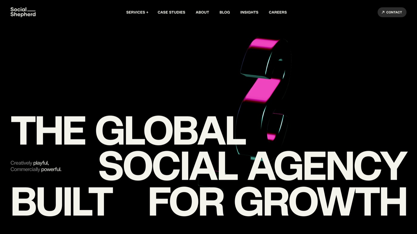 The Social Shepherd homepage screenshot