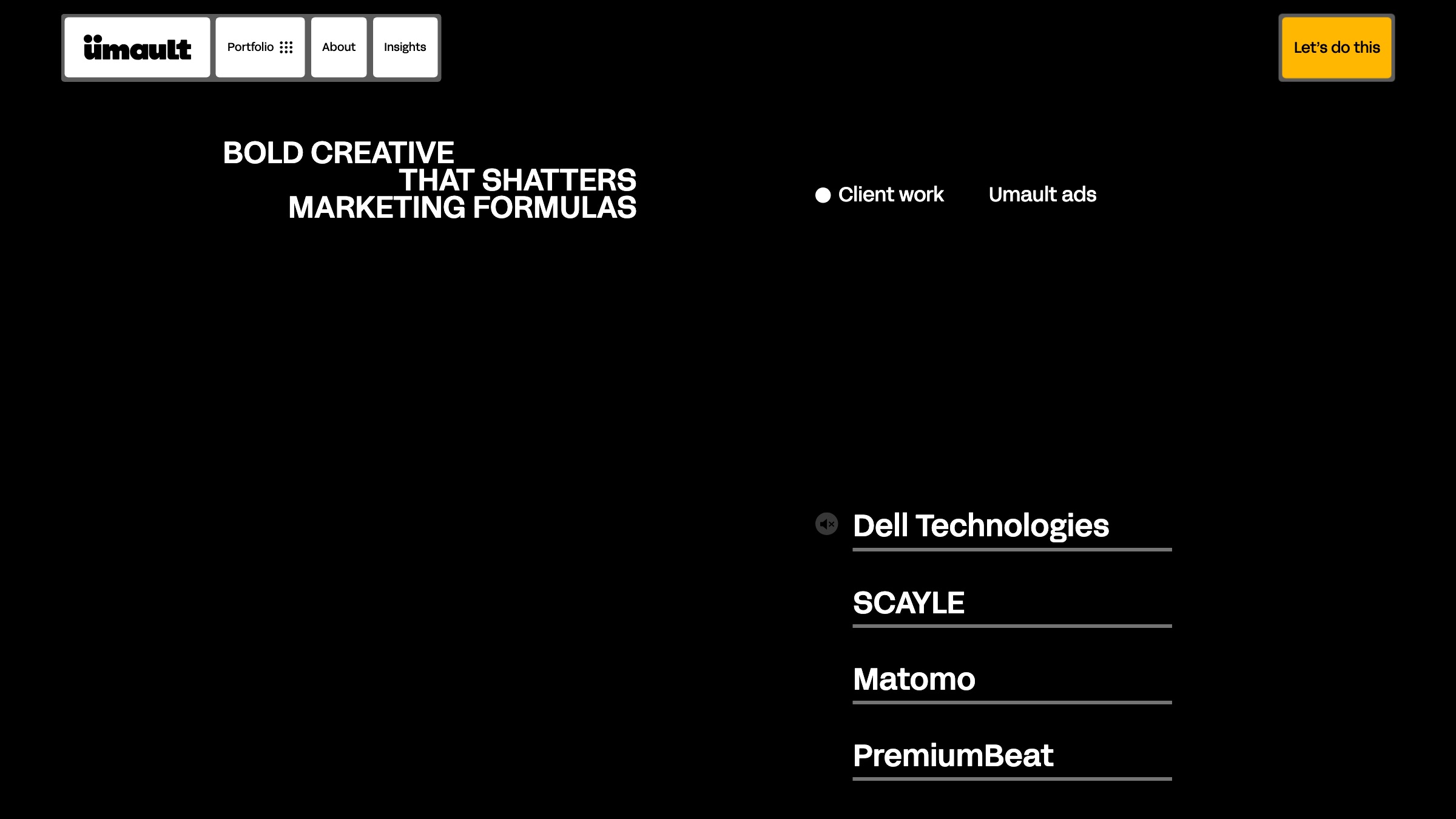 Umault homepage screenshot