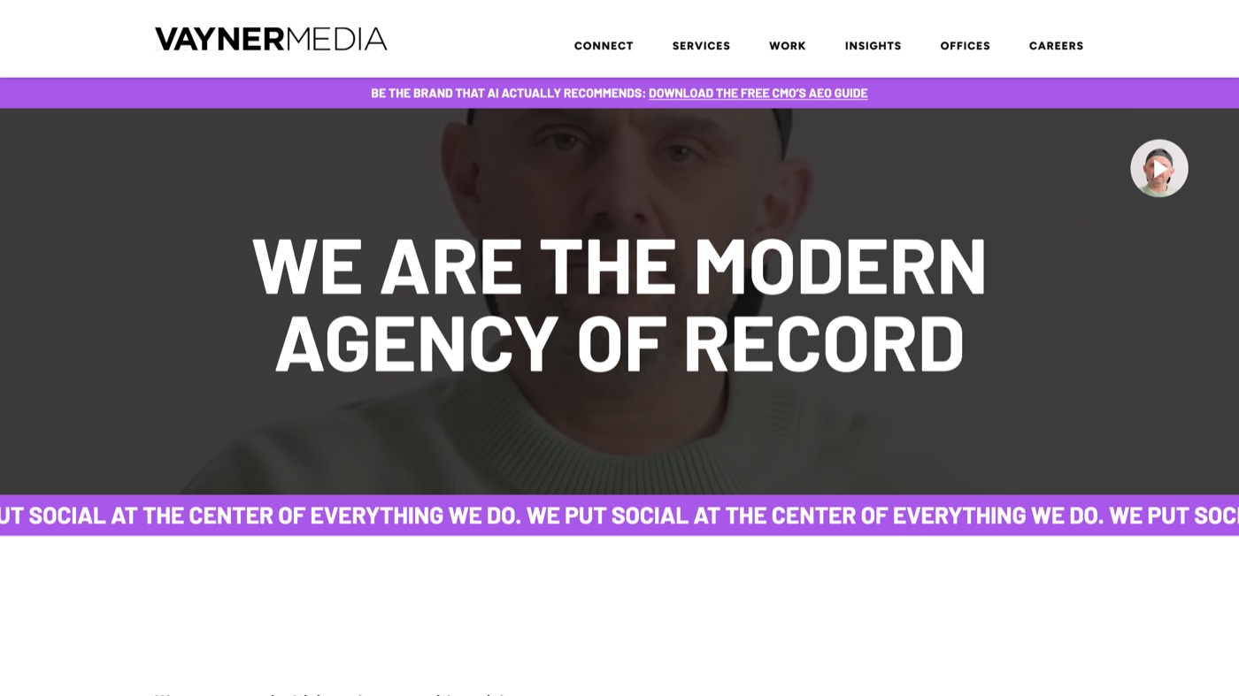 VaynerMedia homepage screenshot