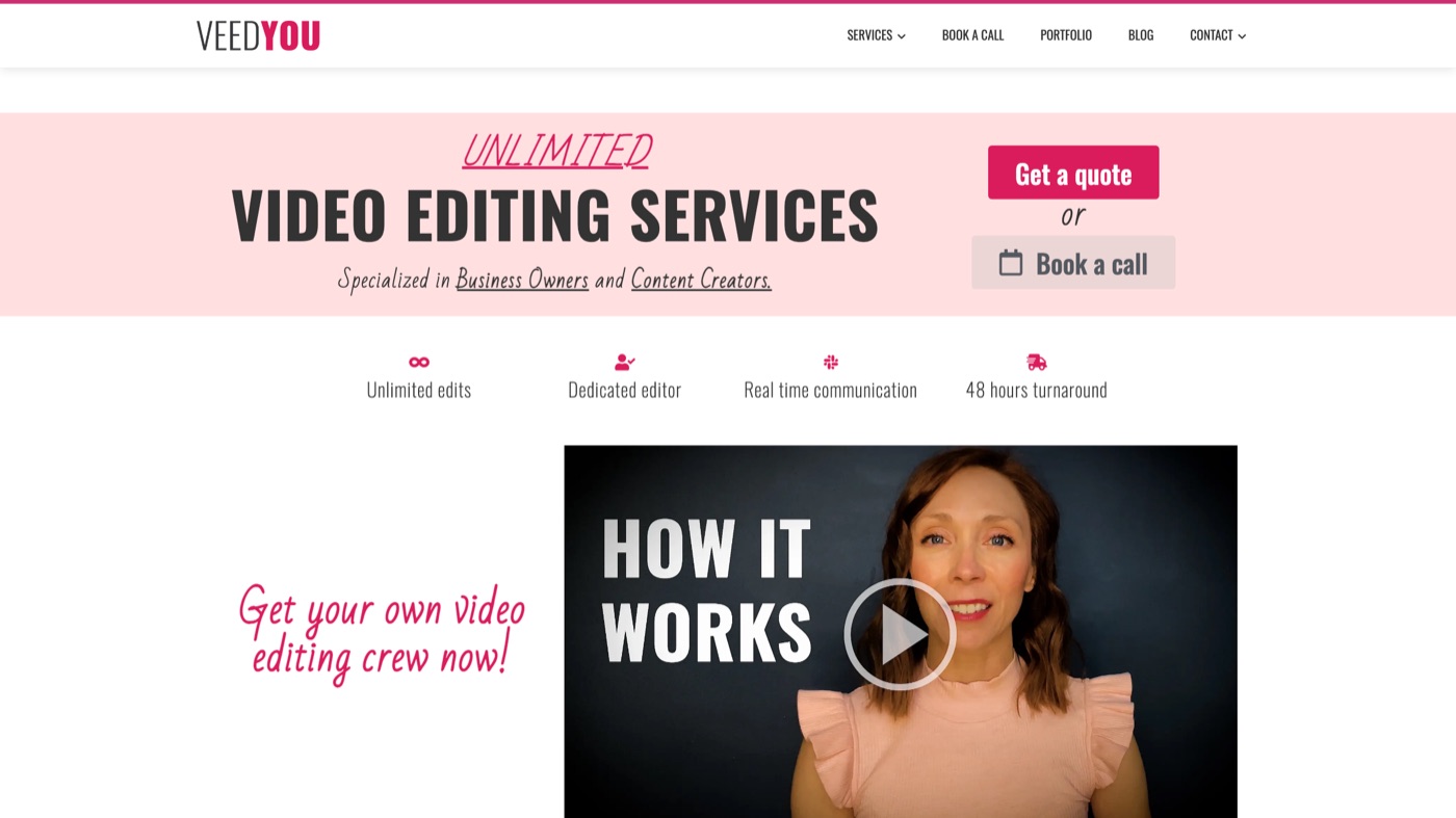 Veedyou homepage screenshot