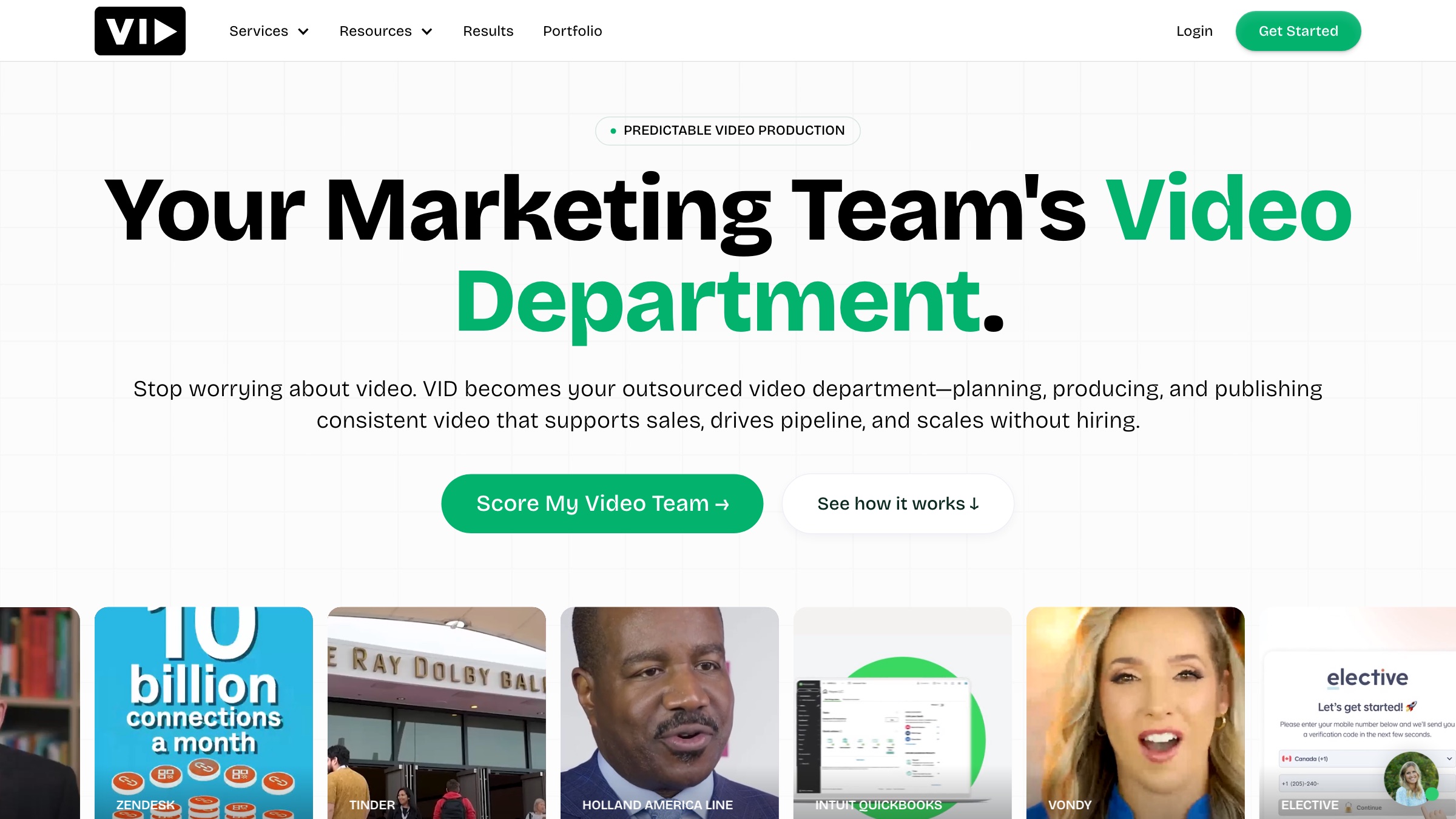 VID homepage screenshot