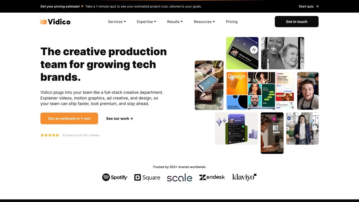 Vidico homepage screenshot