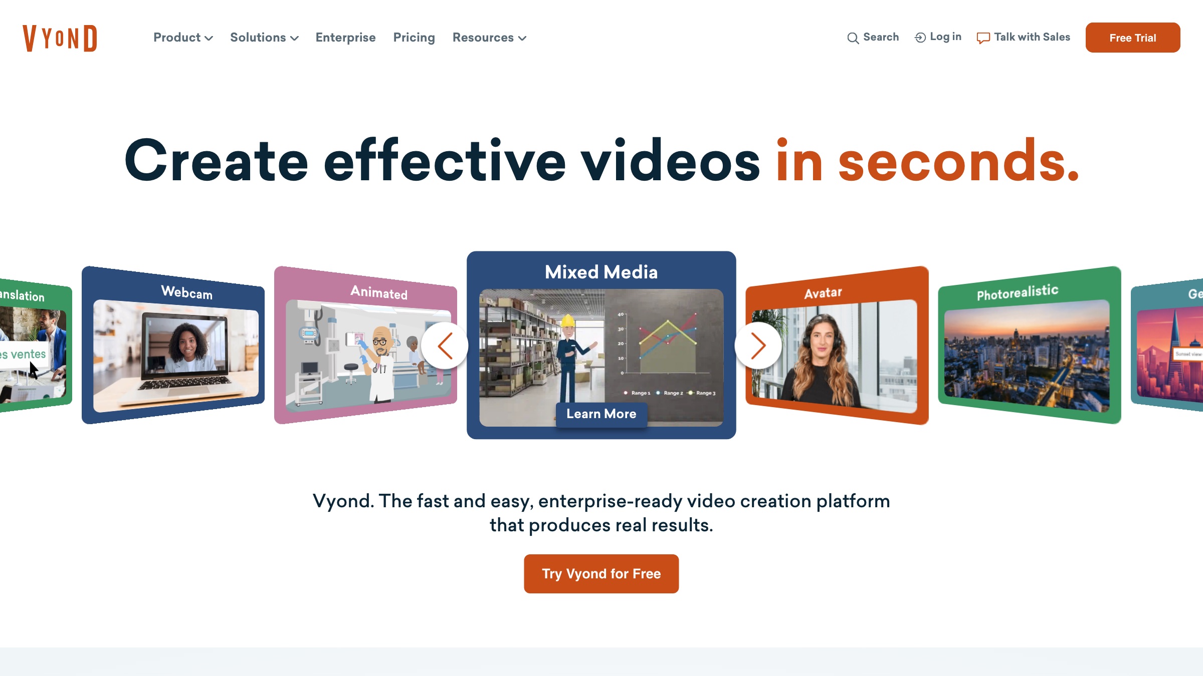 Vyond homepage