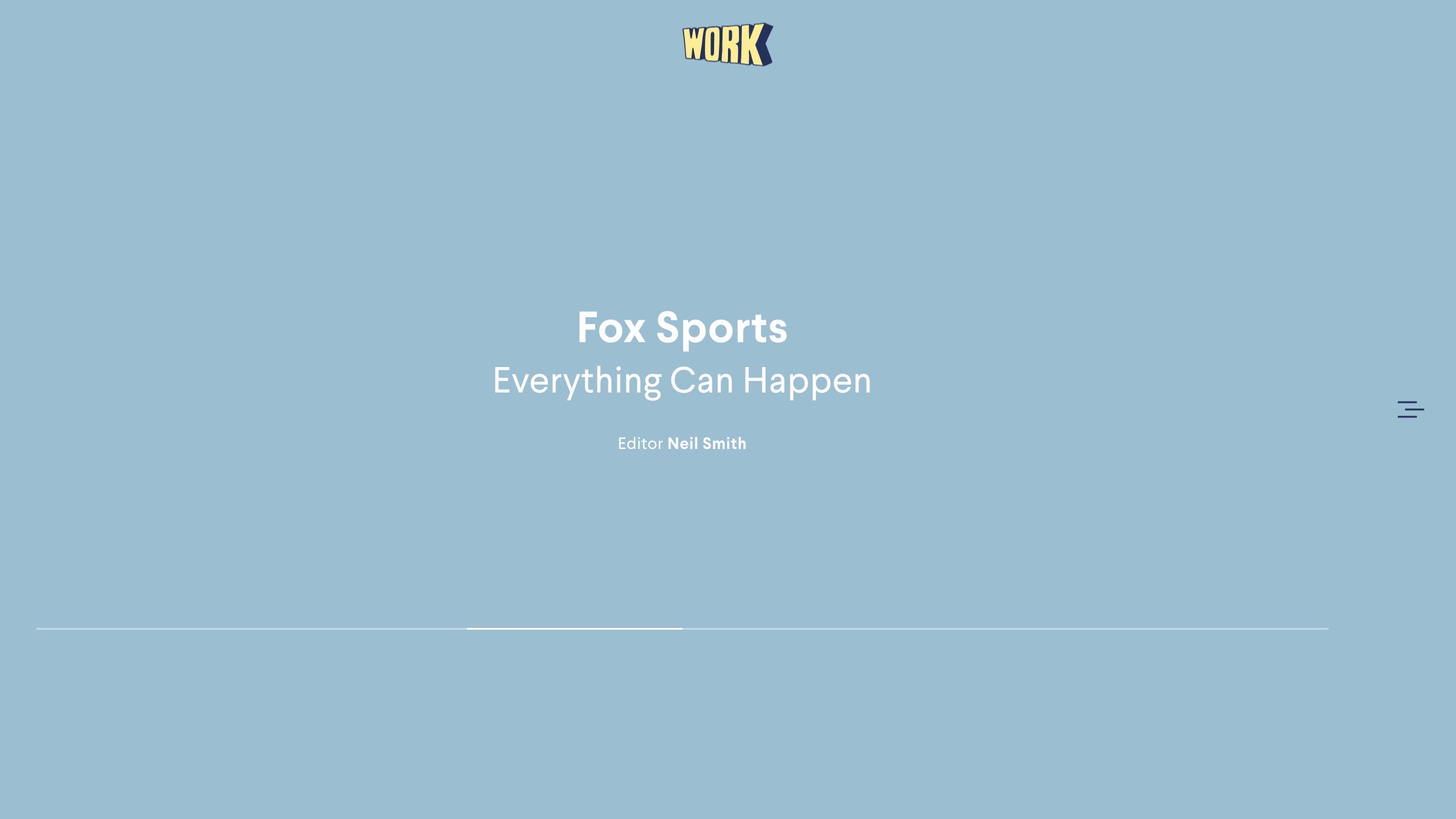 Work Editorial homepage screenshot