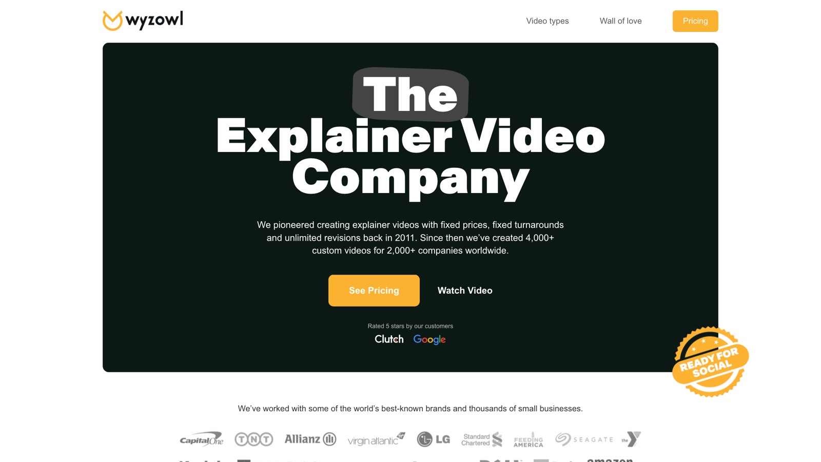 Wyzowl homepage