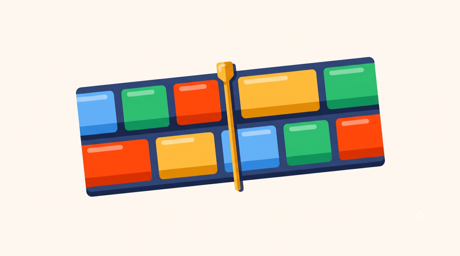 Video timeline of coloured clips with a playhead, for a video editing guide