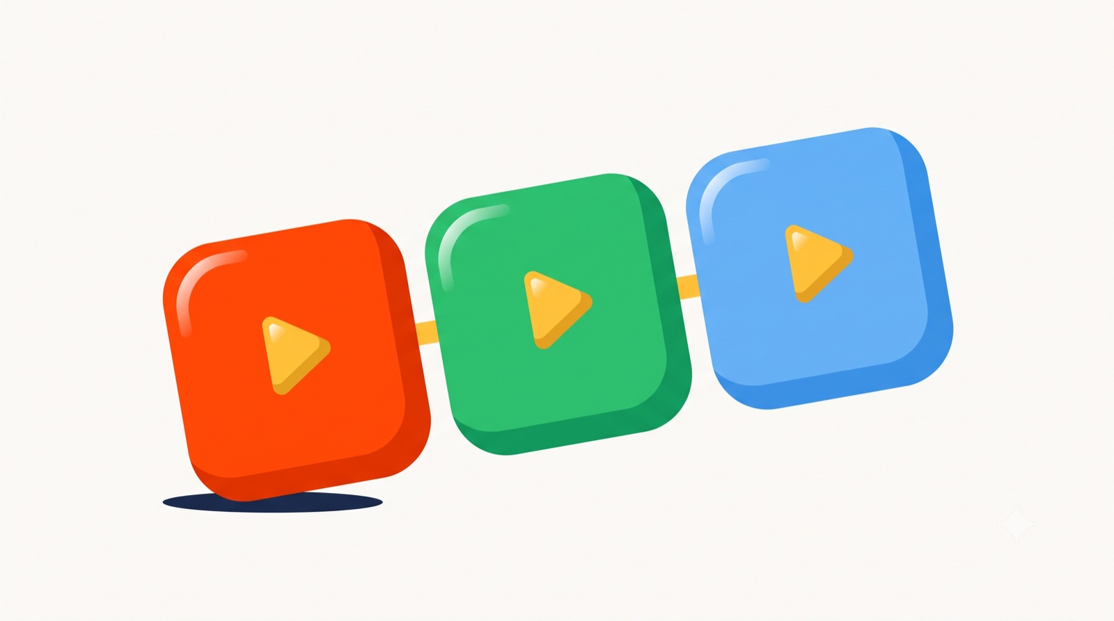 Three connected video modules, for building a training module people finish