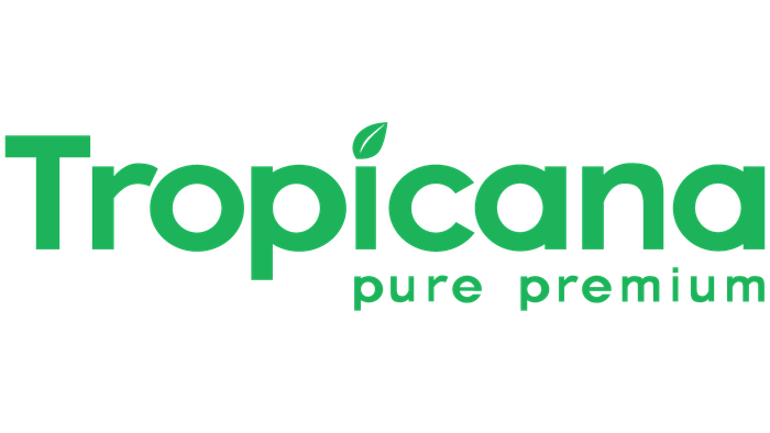 Tropicana's flat minimalist green wordmark from the 2009 redesign